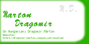 marton dragomir business card